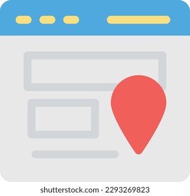 ubicación de página web Ilustración vectorial en un fondo transparente.Símbolos de calidad premium. Icono de vector de color de línea para concepto y diseño gráfico.