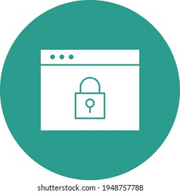 Página web, bloqueada, contraseña, proteger, imagen vectorial de icono del sitio web. También se puede usar para comprar y para el ecommerce. Idóneo para aplicaciones web, aplicaciones móviles y medios impresos.