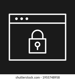 Webpage, locked, password, protect, website icon vector image. Can also be used for shopping and ecommerce. Suitable for use on web apps, mobile apps and print media.
