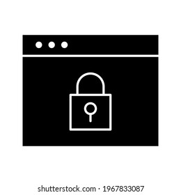 Webpage, locked, password, protect, website icon vector image. Can also be used for shopping and ecommerce. Suitable for use on web apps, mobile apps and print media.