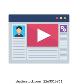webpage with media player icon