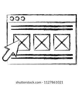 webpage with mouse arrow