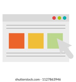 webpage with mouse arrow