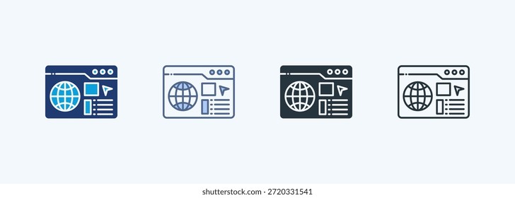 Sammlung von Symbolen für mehrere Webseiten
