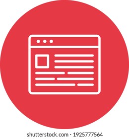 Página web, noticias, imagen vectorial de icono de diseño. También se puede usar para páginas web. Idóneo para aplicaciones web, aplicaciones móviles y medios impresos.