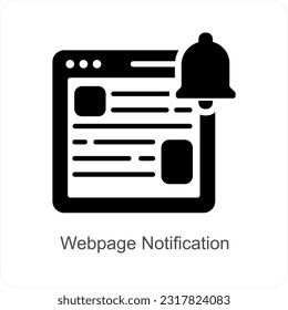 Webseitenbenachrichtigung und Website-Icon-Konzept