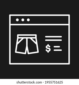 Página web, compras en línea, ecommerce, sitio web, imagen vectorial de icono de tienda en línea. También se puede usar para comprar y para el ecommerce. Idóneo para aplicaciones web, aplicaciones móviles y medios impresos.