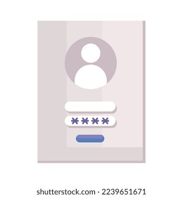webpage with password access icon