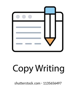 
Web-page and a pencil together denoting icon of copywriting 
