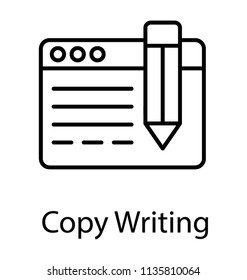 
Web-page and a pencil together denoting icon of copywriting 
