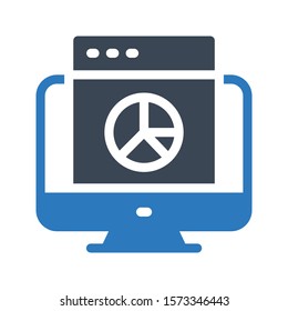 webpage pie vector glyph color icon 