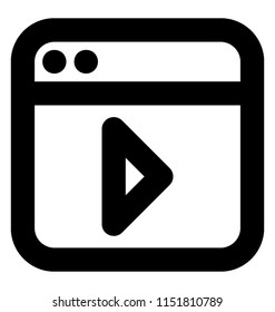 
A webpage with play button offering icon for online multimedia 
