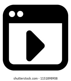 
A webpage with play button offering icon for online multimedia 
