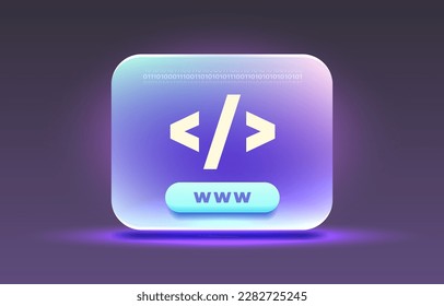 webpage program code, browser frame info. Vector illustration