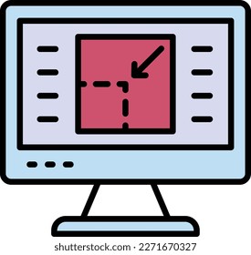 Webpage Resize Concept, Responsive Web Development Vector line Icon Design, UI stock illustration, LED Display Banner, Graphic Editing Tool Concept, image crop sign