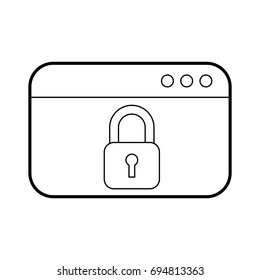 webpage with safe secure padlock icon