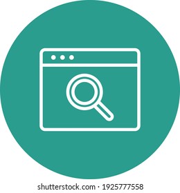 Webpage, search, find icon vector image. Can also be used for Webpages. Suitable for use on web apps, mobile apps and print media.