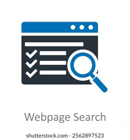 Webpage Search and web icon concept