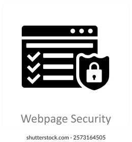 Webpage Security and web icon concept