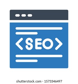 webpage seo vector glyph color icon 