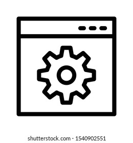 webpage setting vector thin line icon 