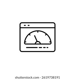 Webpage Speed Test Gauge Icon Representing Performance and Efficiency