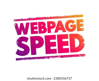 Webpage Speed text stamp, concept background