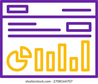 Línea de estadísticas de la página web Diseño de íconos de Vector de dos colores