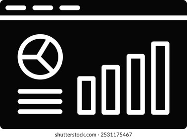 Webseitenstatistik, Vektorgrafik, detailliertes Symbol