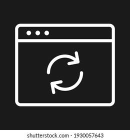 Página web, sincronización, refrescar imagen vectorial de icono. También se puede usar para páginas web. Idóneo para aplicaciones web, aplicaciones móviles y medios impresos.