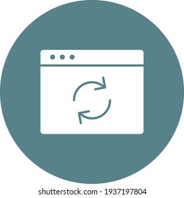 Webpage, sync, refresh icon vector image. Can also be used for Webpages. Suitable for use on web apps, mobile apps and print media.
