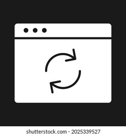 Webpage, sync, refresh icon vector image. Can also be used for Webpages. Suitable for use on web apps, mobile apps and print media.