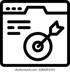 webpage target Vector illustration on a transparent background.Premium quality symbols.Thin line vector icon for concept and graphic design.