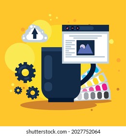 webpage template design set items