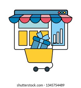 webpage template with ecommerce cart shopping