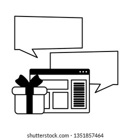 webpage template with ecommerce icons