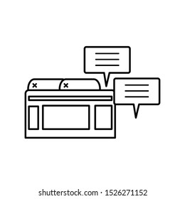 webpage template media and speech bubbles vector illustration design