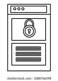 webpage template with padlock