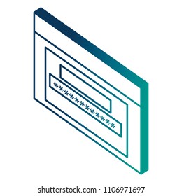 webpage template with password isometric