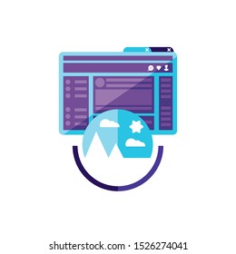 webpage template with picture file format vector illustration design