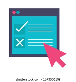 webpage template with play button education online flat style vector illustration design