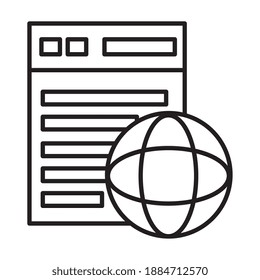 Webseitenvorlage mit Stil-Browser-Stil-Symbol Vektorgrafik-Design