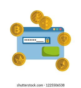 webpage template with virtual coins