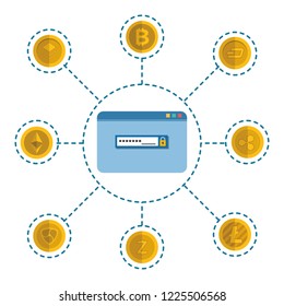 webpage template with virtual coins