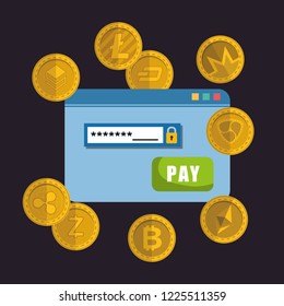 webpage template with virtual coins