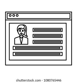 webpage template with woman user