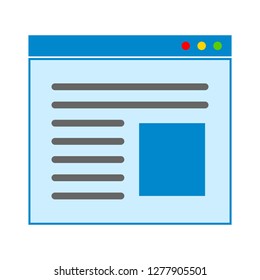 Webpage Text Lines Icon - Webpage Text Lines Isolated, Website Interface Illustration - Vector Website 