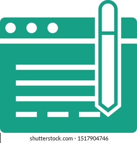 webpage text lines icon - webpage text lines isolated, website interface illustration - Vector website