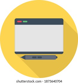 webpage vector circle shadow flat icon