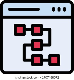 webpage vector color line icon